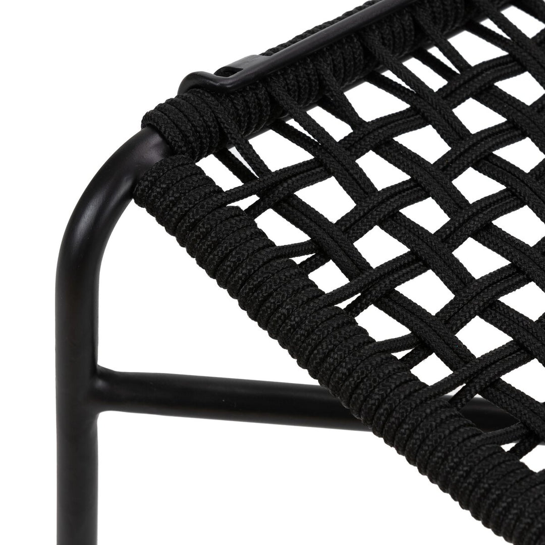 Roosevelt Outdoor Dining Chair - Black Rope