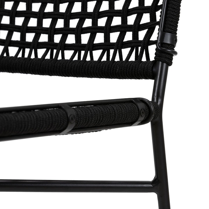 Roosevelt Outdoor Dining Chair - Black Rope