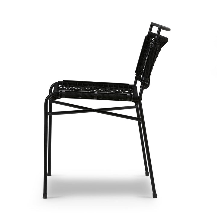 Roosevelt Outdoor Dining Chair - Black Rope