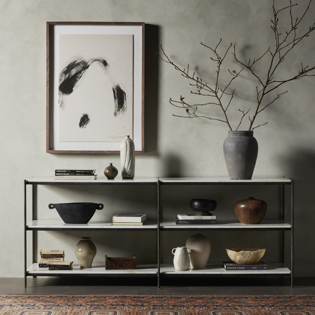 Oscar Large Console Table - Hammered Grey