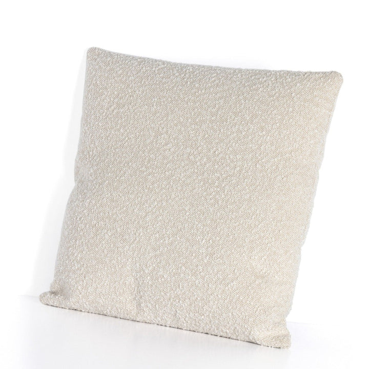 Prescott Boucle and Leather Pillow - Knoll Natural