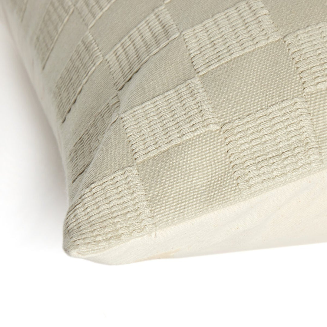 Artisan Checked Pillow - Ivory Cotton - Cover Only