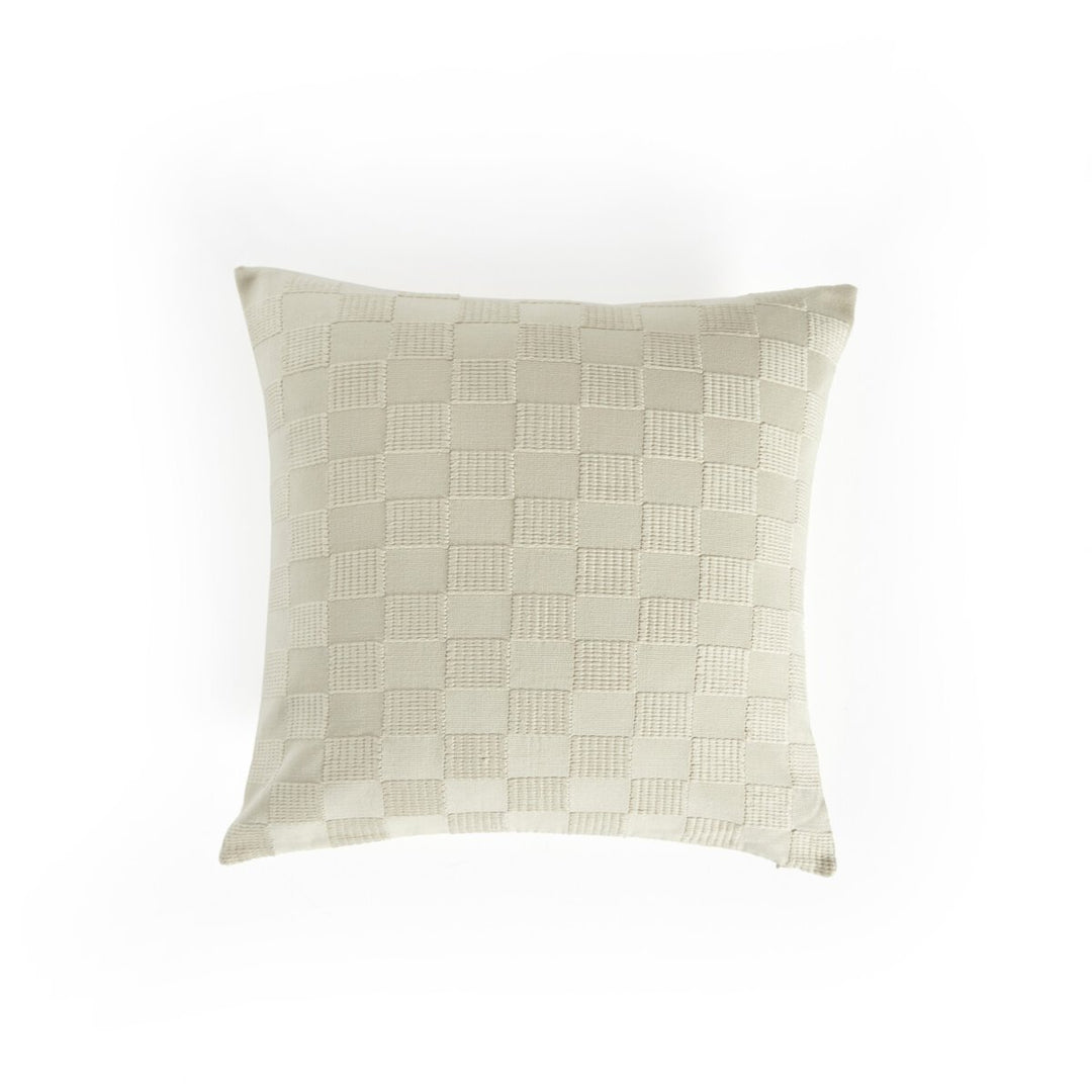 Artisan Checked Pillow - Ivory Cotton - Cover Only