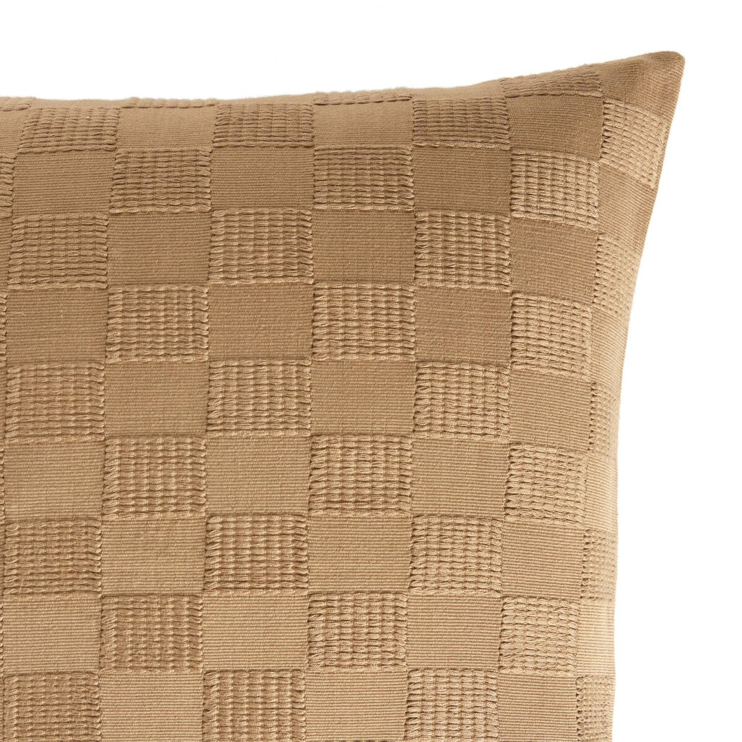 Artisan Checked Pillow - Khaki Cotton - Cover Only