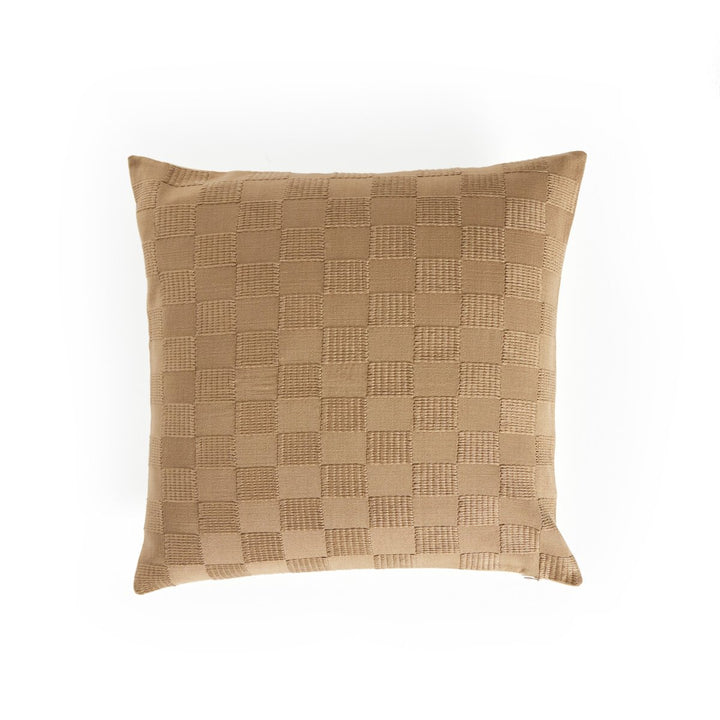 Artisan Checked Pillow - Khaki Cotton - Cover Only