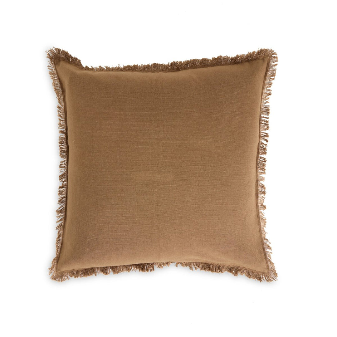 Artisan Eyelash Pillow - Khaki Cotton - 22"X22" - Cover Only