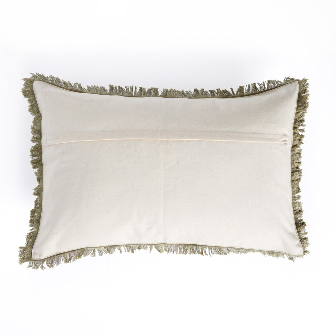 Artisan Eyelash Pillow - Sage Cotton - 16"X24" - Cover Only