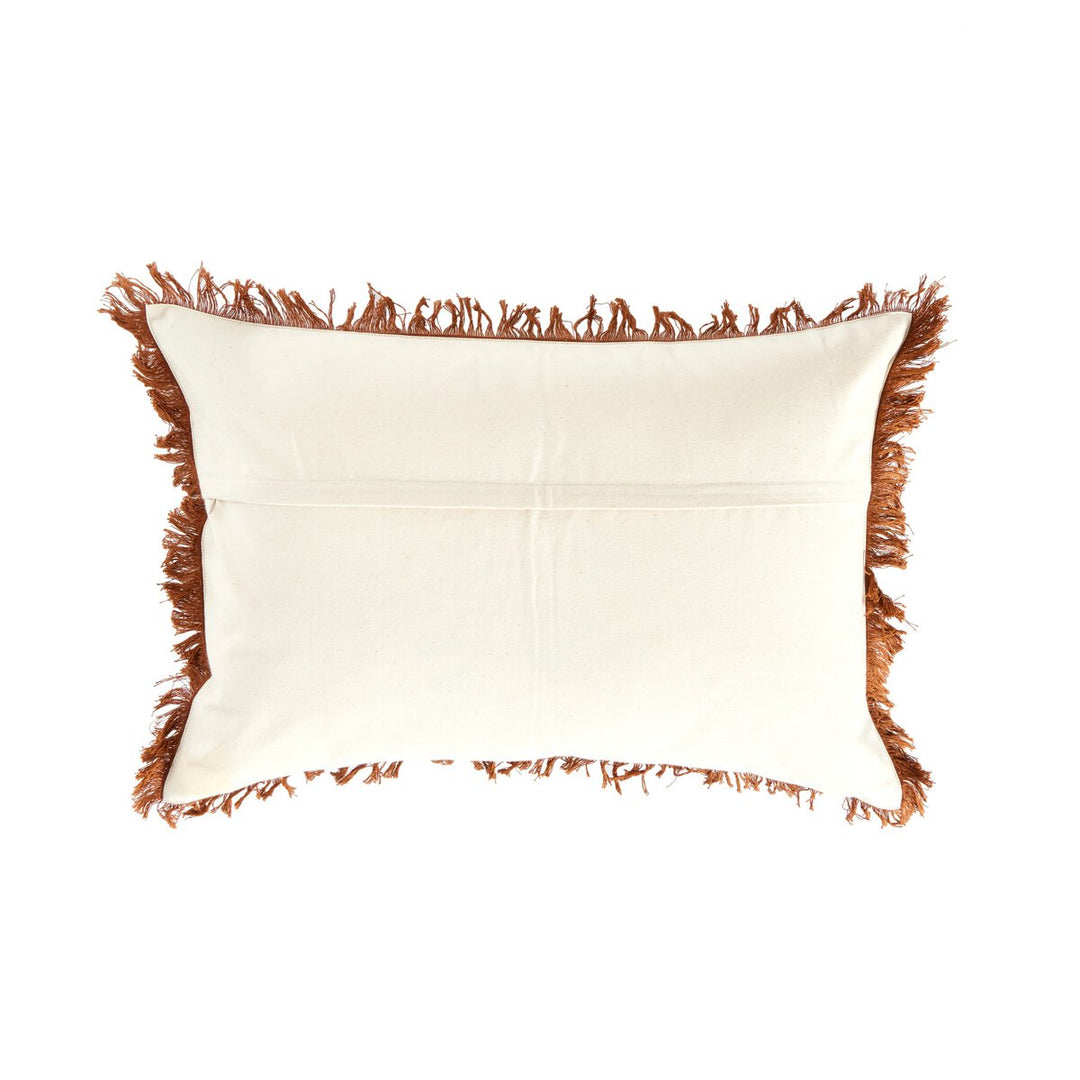 Artisan Eyelash Pillow - Rust Cotton - 16"X24" - Cover Only