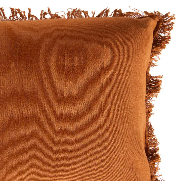 Artisan Eyelash Pillow - Rust Cotton - 16"X24" - Cover Only