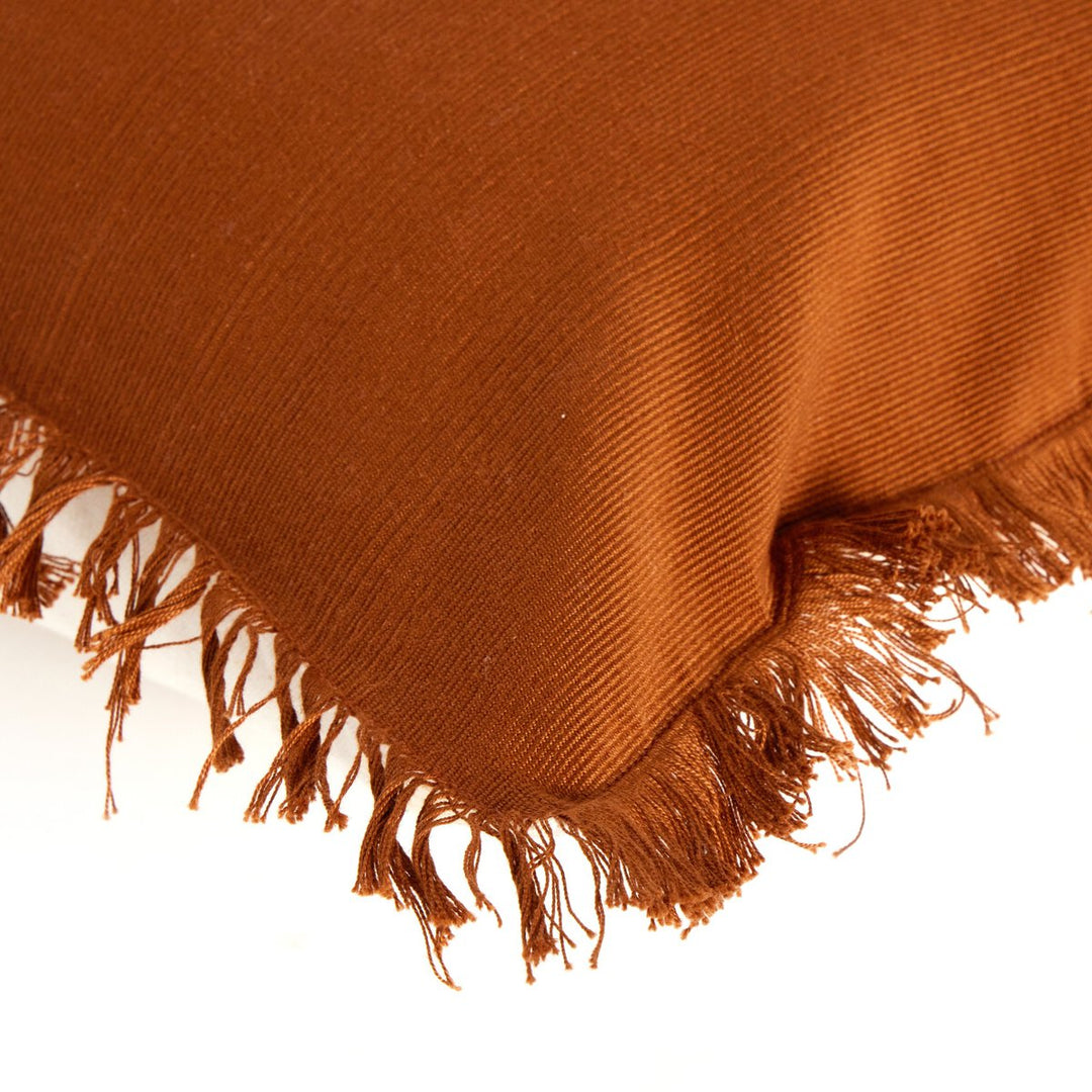 Artisan Eyelash Pillow - Rust Cotton - 16"X24" - Cover Only