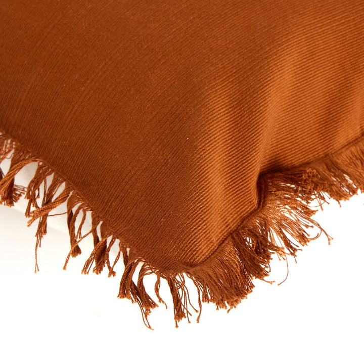 Artisan Eyelash Pillow - Rust Cotton - 16"X24" - Cover Only