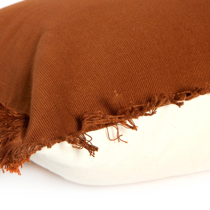 Artisan Eyelash Pillow - Rust Cotton - 16"X24" - Cover Only