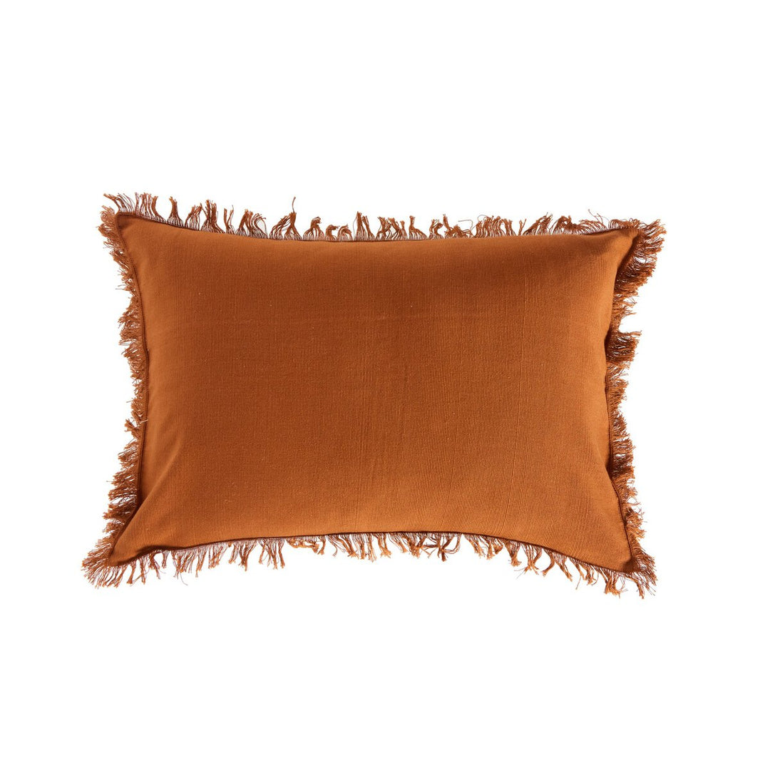 Artisan Eyelash Pillow - Rust Cotton - 16"X24" - Cover Only