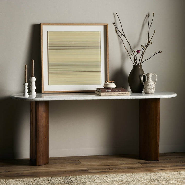 Hayden Large Console Table - Italian White Marble