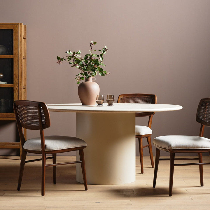 Ashby Round Dining Table - Cream Marble