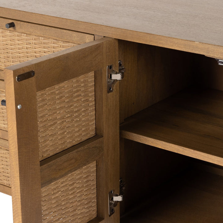 Veda Media Console - Taupe Cane