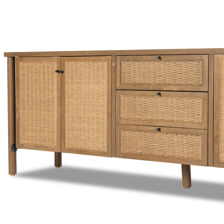 Veda Media Console - Taupe Cane