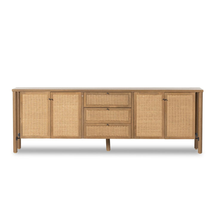 Veda Media Console - Taupe Cane