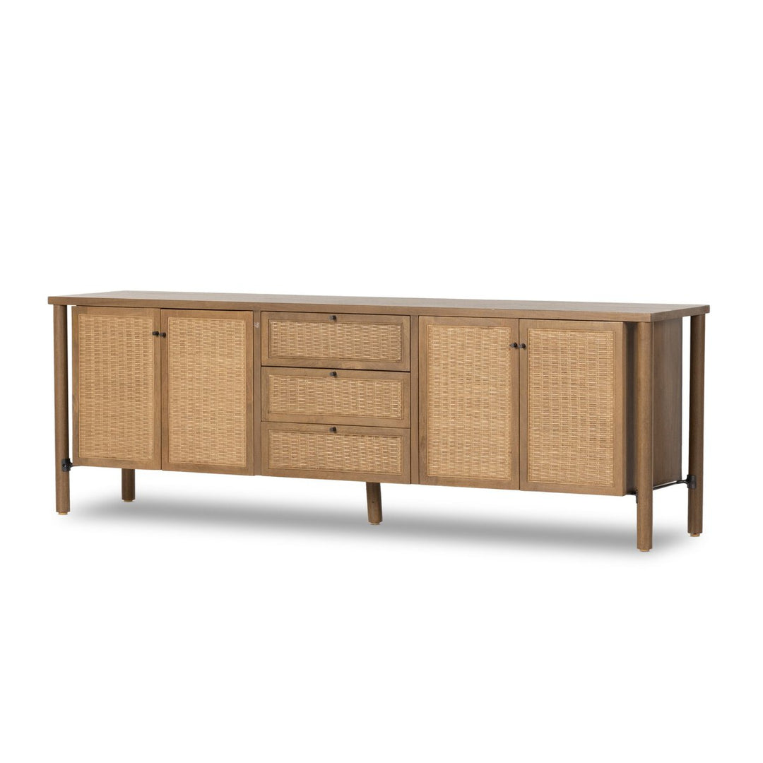 Veda Media Console - Taupe Cane