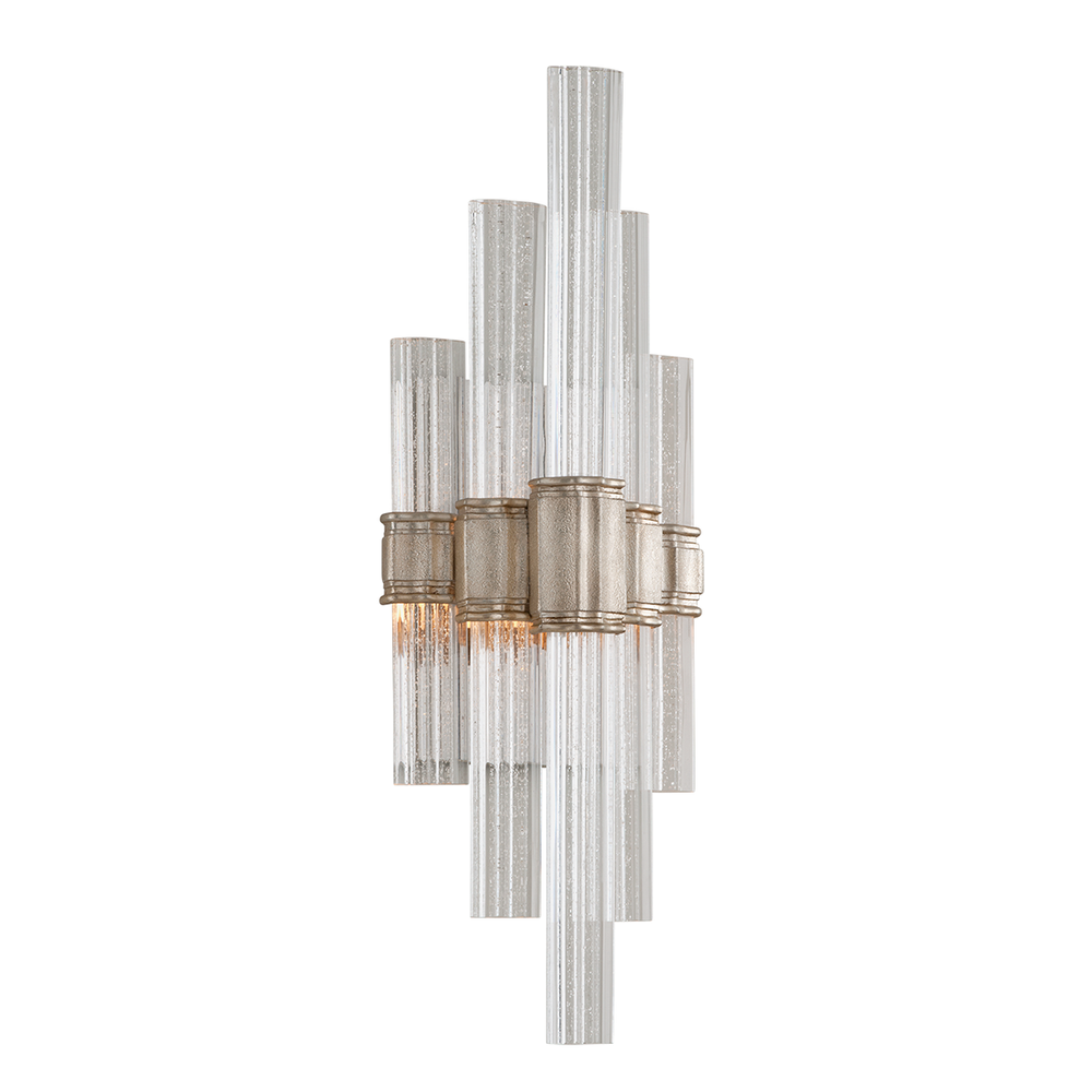 Wall Lighting Viola Wall Sconce - Warm Silver Leaf 2 Lights 7in Width 27.5in Height