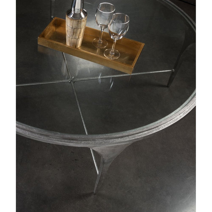 Coffee Tables Porto Silver Round Cocktail Table - Silver Leaf
