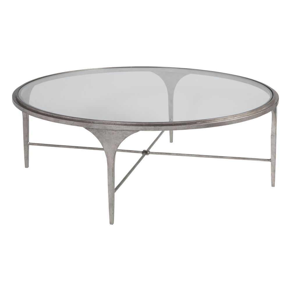 Coffee Tables Porto Silver Round Cocktail Table - Silver Leaf