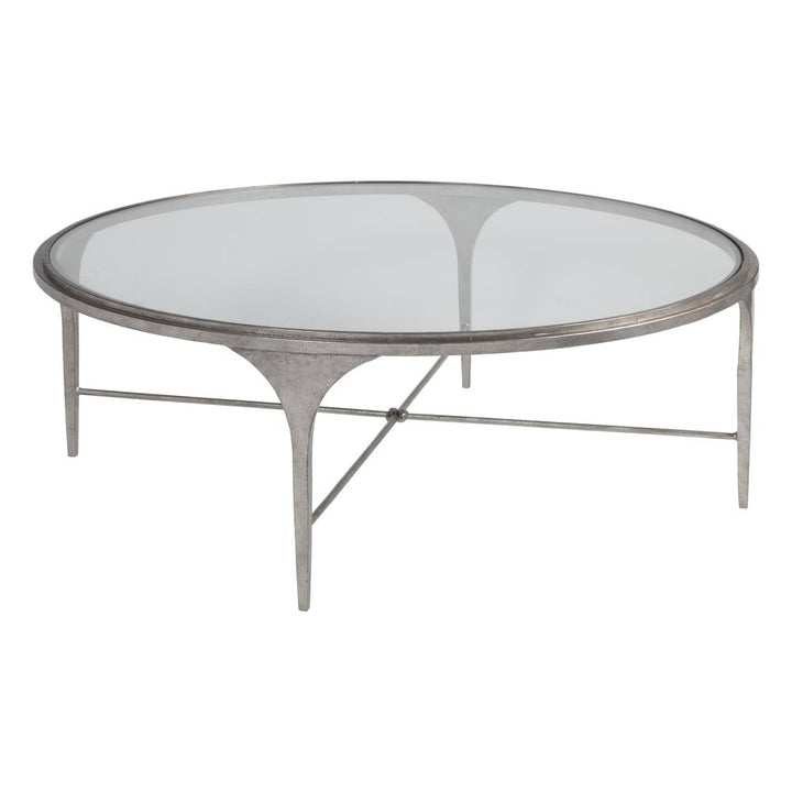 Coffee Tables Porto Silver Round Cocktail Table - Silver Leaf