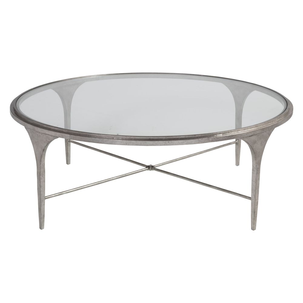 Coffee Tables Porto Silver Round Cocktail Table - Silver Leaf