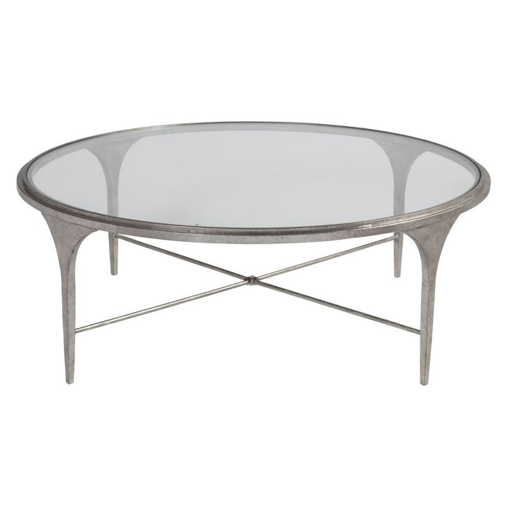 Coffee Tables Porto Silver Round Cocktail Table - Silver Leaf