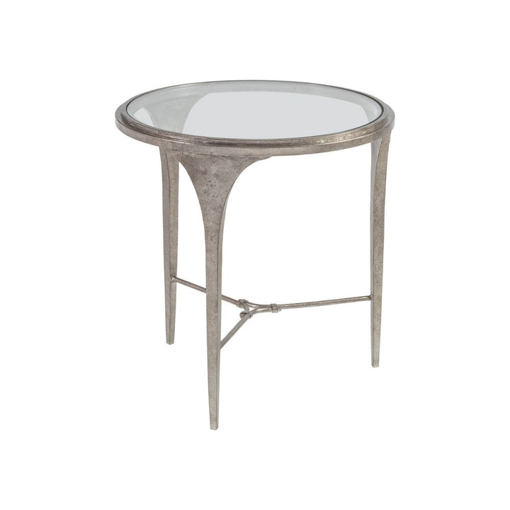 Side Tables Porto Silver Round End Table - Silver Leaf