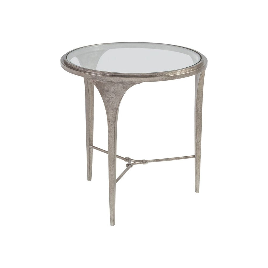Side Tables Porto Silver Round End Table - Silver Leaf