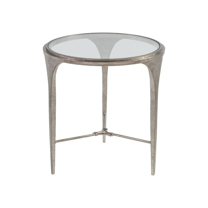 Side Tables Porto Silver Round End Table - Silver Leaf