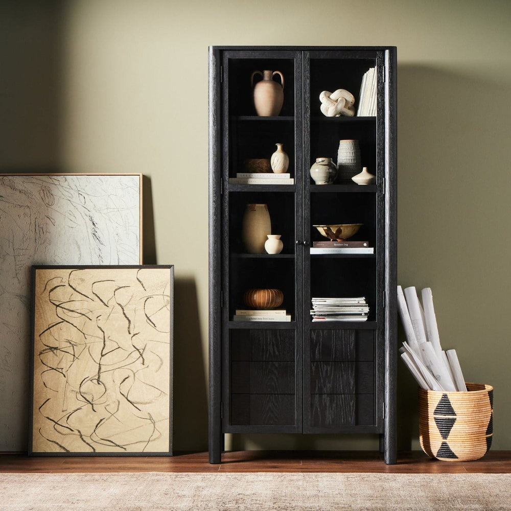 Pollard Cabinet-Four Hands-FH-236021-001-Bookcases & CabinetsBrushed Ebony Oak-2-France and Son