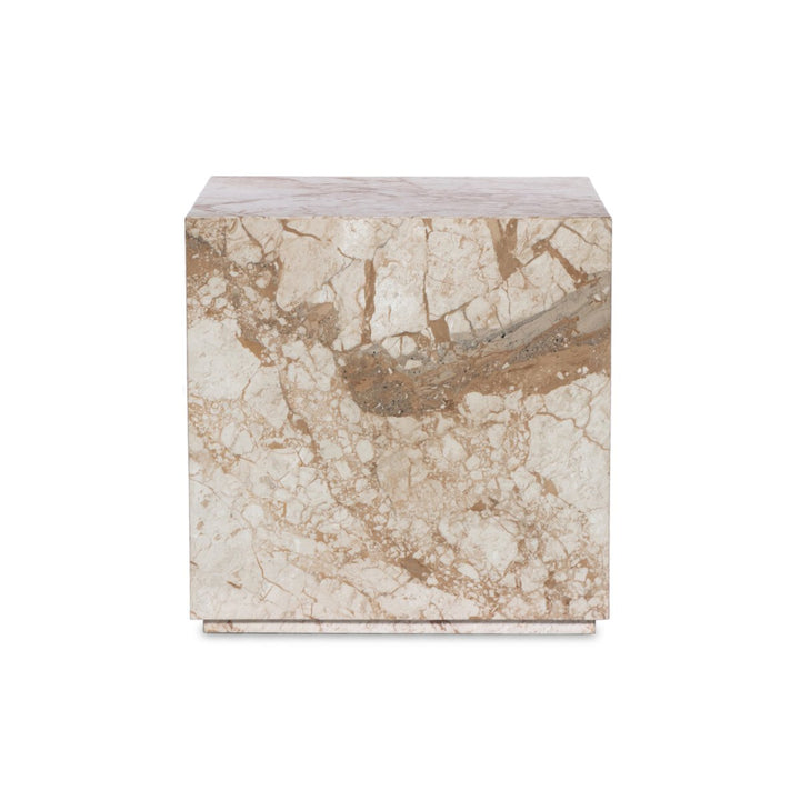 Contemporary Marble Plinth End Table