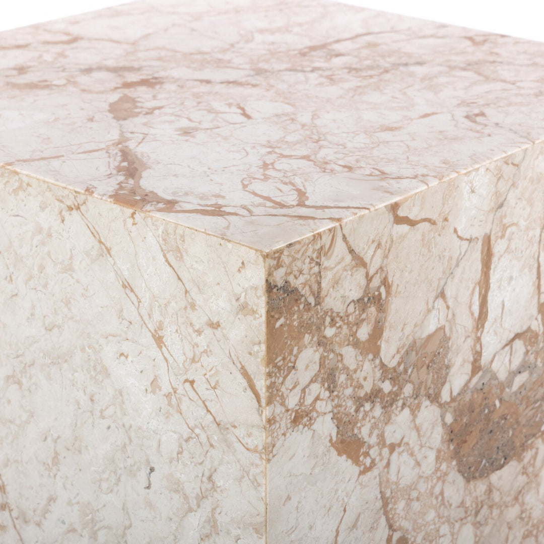 Contemporary Marble Plinth End Table