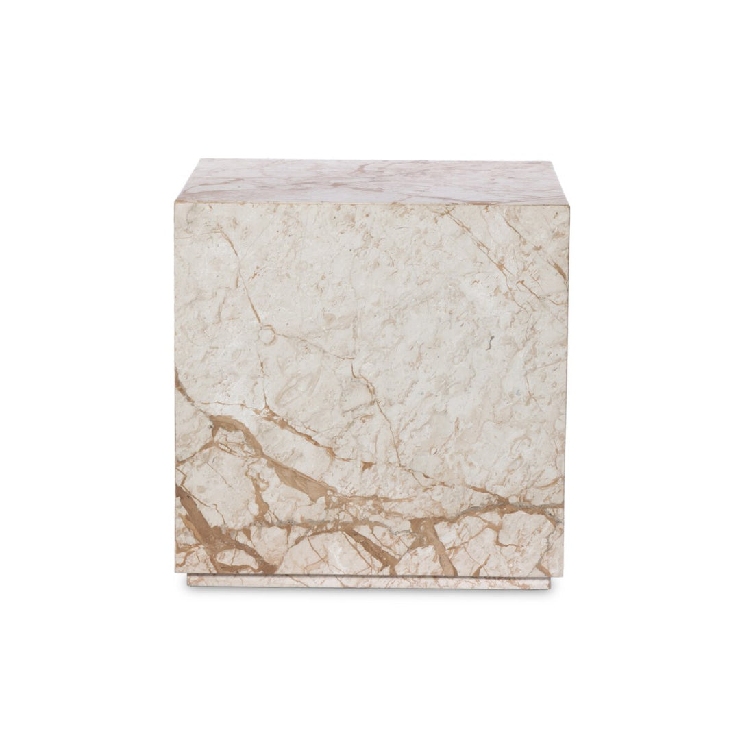 Contemporary Marble Plinth End Table