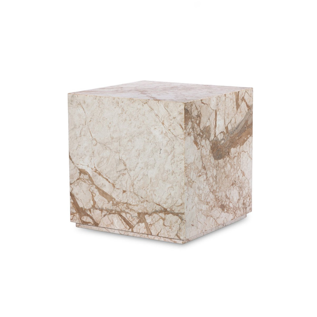 Contemporary Marble Plinth End Table