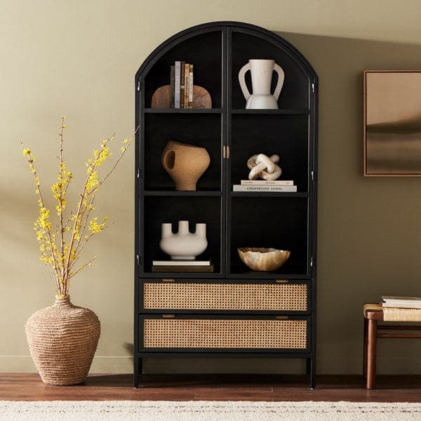 Neve Cabinet - Sandblasted Vintage Black-Four Hands-FH-236058-001-Bookcases & Cabinets-2-France and Son