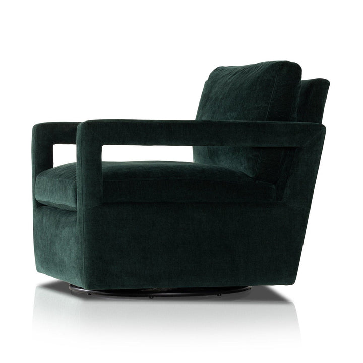 Landon Swivel Chair - Emerald Worn Velvet