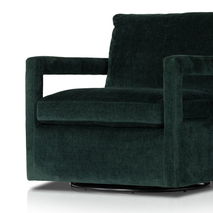 Landon Swivel Chair - Emerald Worn Velvet