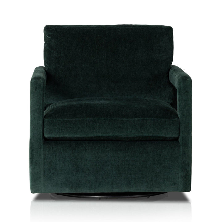 Landon Swivel Chair - Emerald Worn Velvet