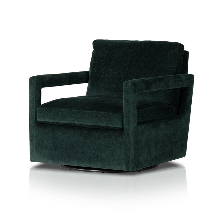 Landon Swivel Chair - Emerald Worn Velvet