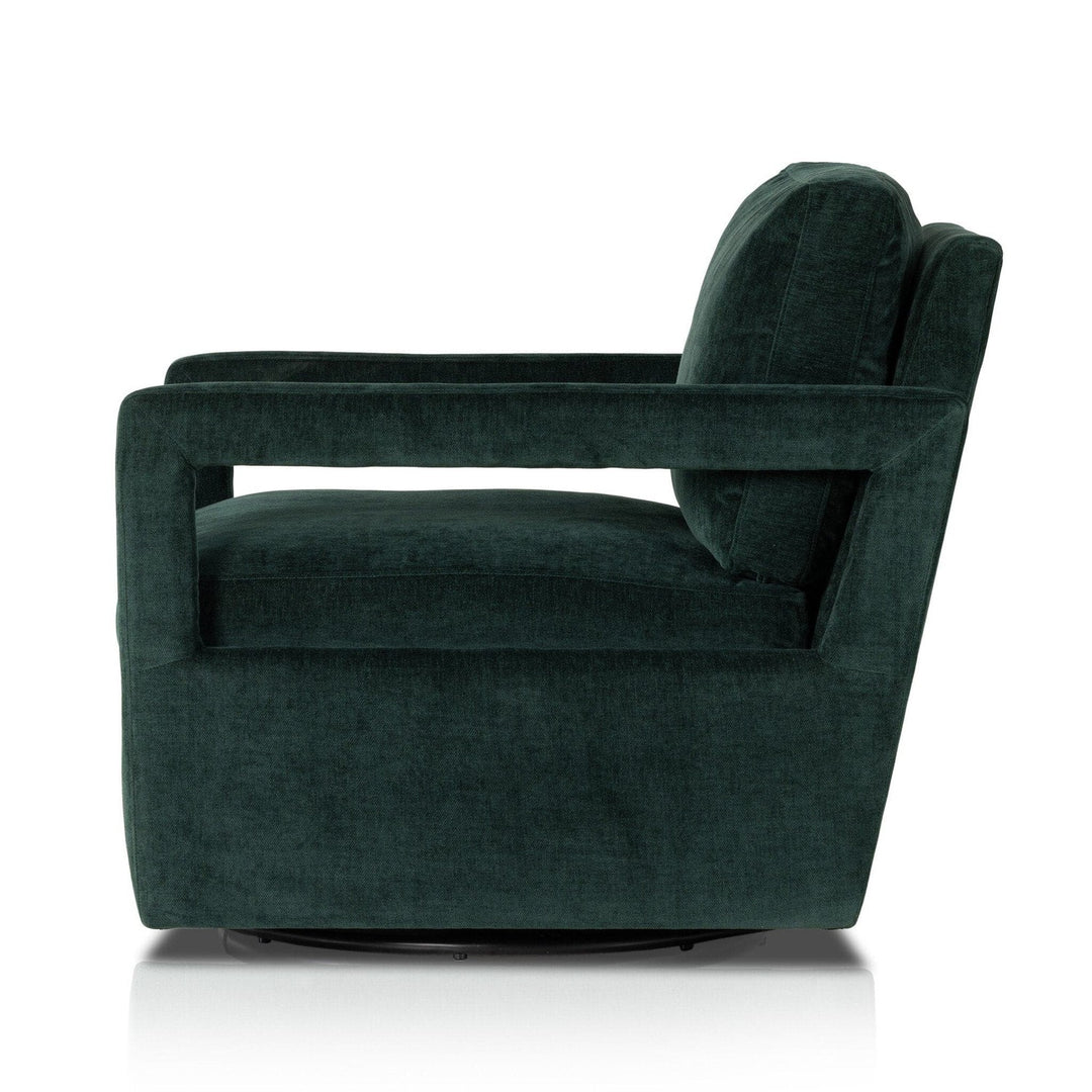 Landon Swivel Chair - Emerald Worn Velvet