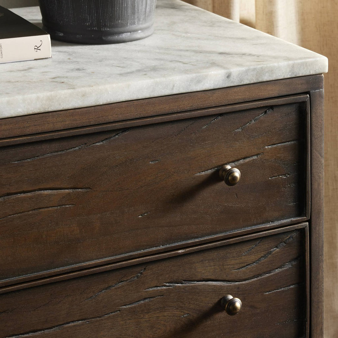 Celeste Nightstand - White Statuario Marble