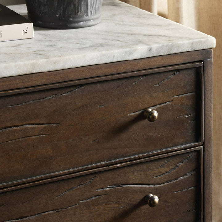 Celeste Nightstand - White Statuario Marble