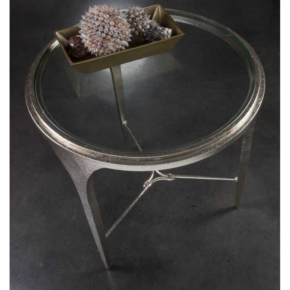 Side Tables Porto Champagne Round End Table - Champagne
