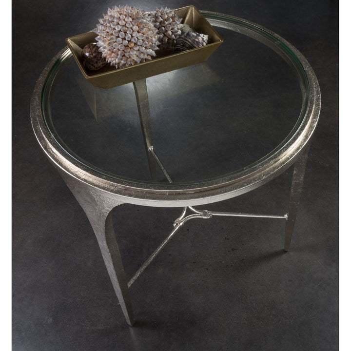 Side Tables Porto Champagne Round End Table - Champagne