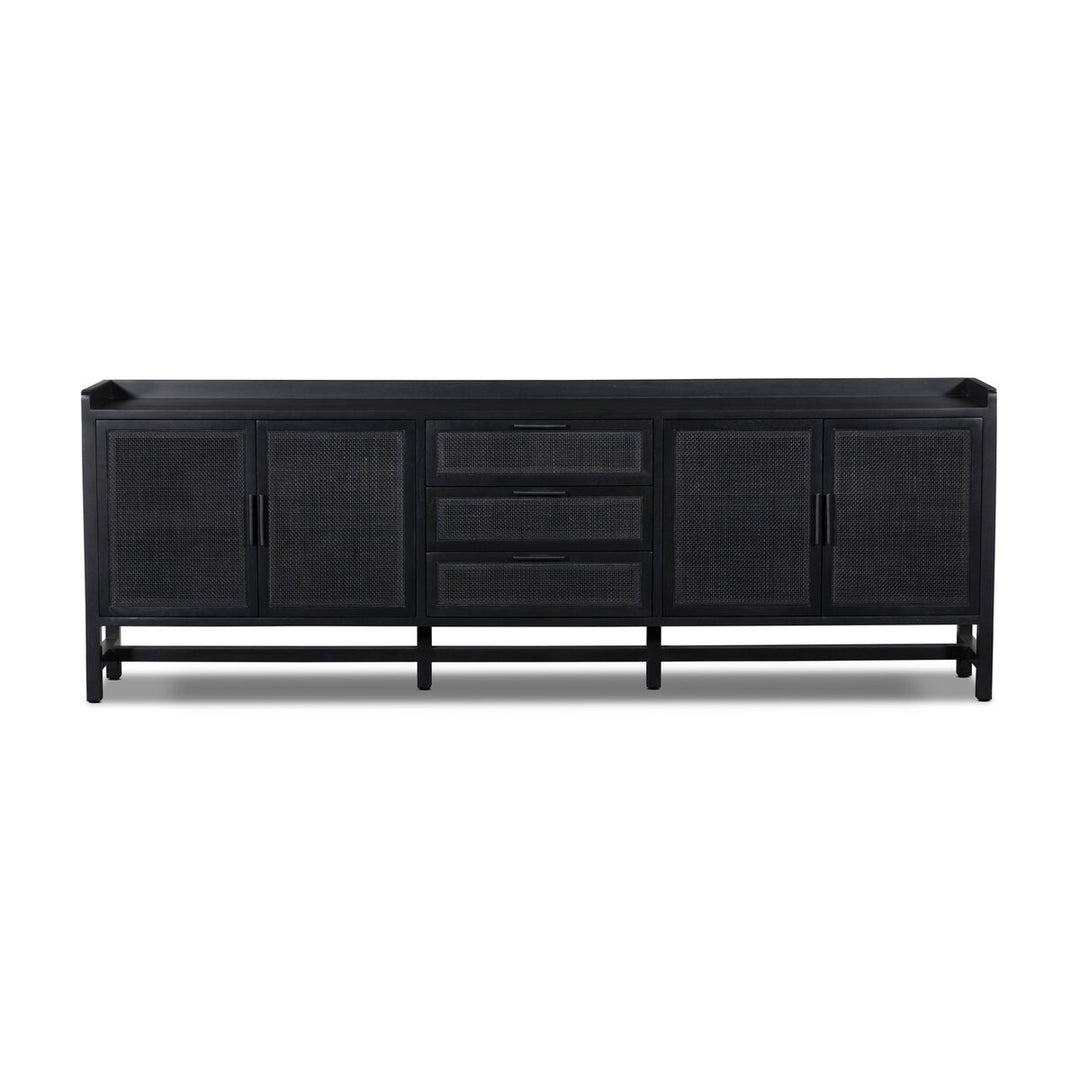 Harmony Sideboard - Black Wash Mango W/ Black Cane - 96"