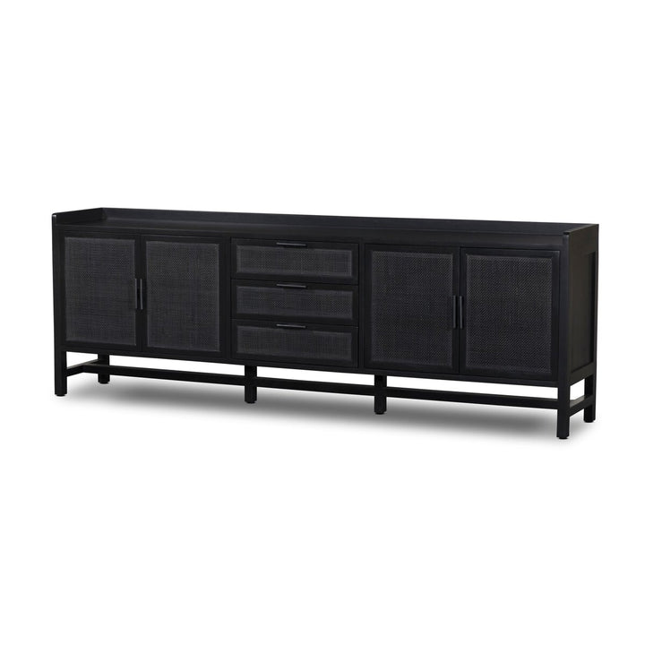 Harmony Sideboard - Black Wash Mango W/ Black Cane - 96"