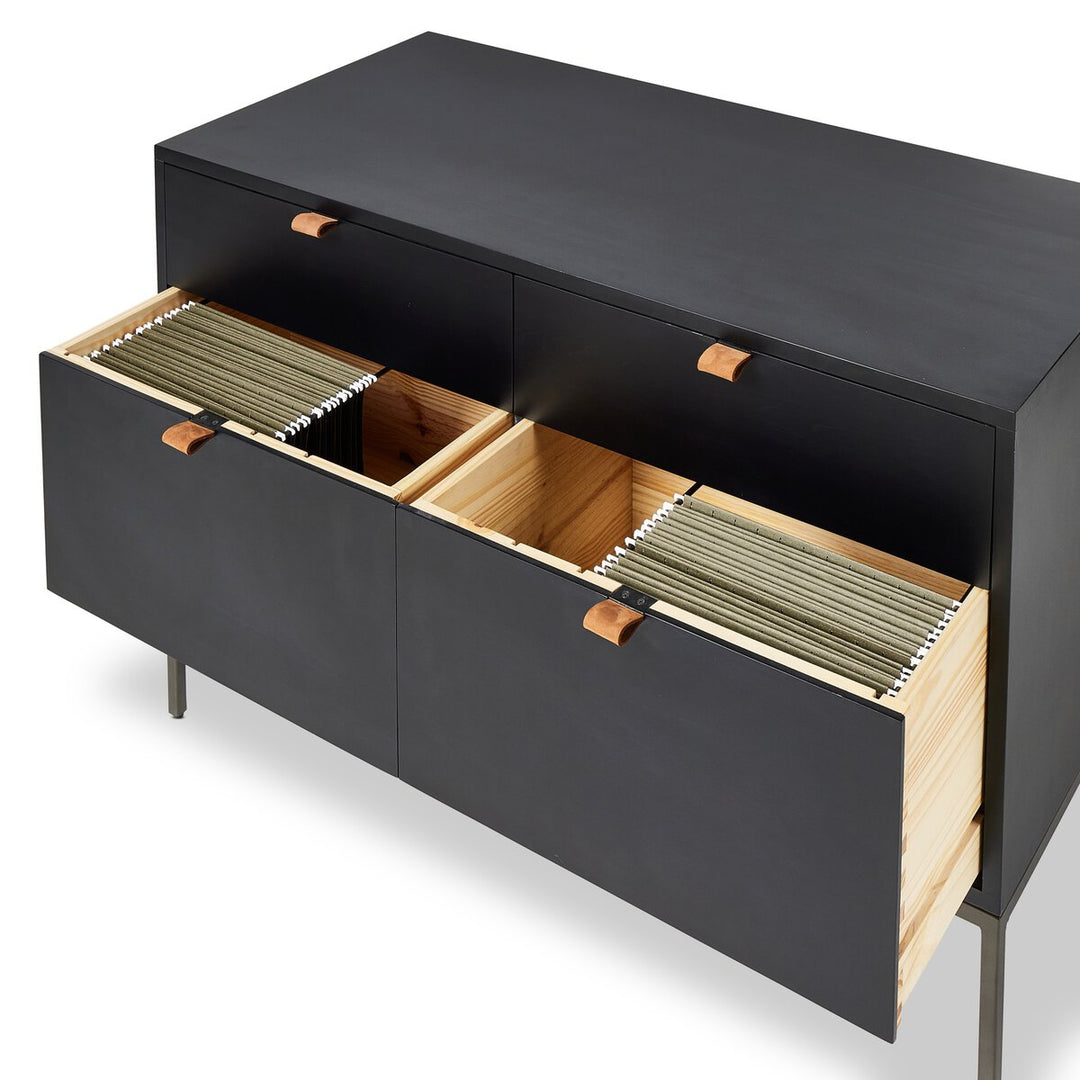 Troy Modular Wide Filing Cabinet - Black Wash Poplar